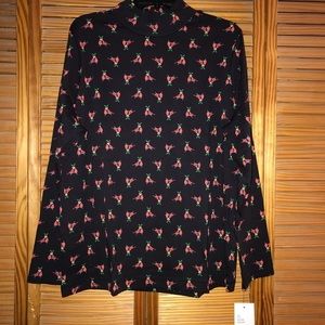 Croft & Barrow Women’s Plus‎ Black Mockneck Cardinal Top New with Tags